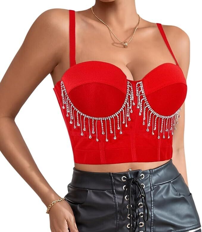 Swarovski Crystal Rhinestone Bling Bustier Tops