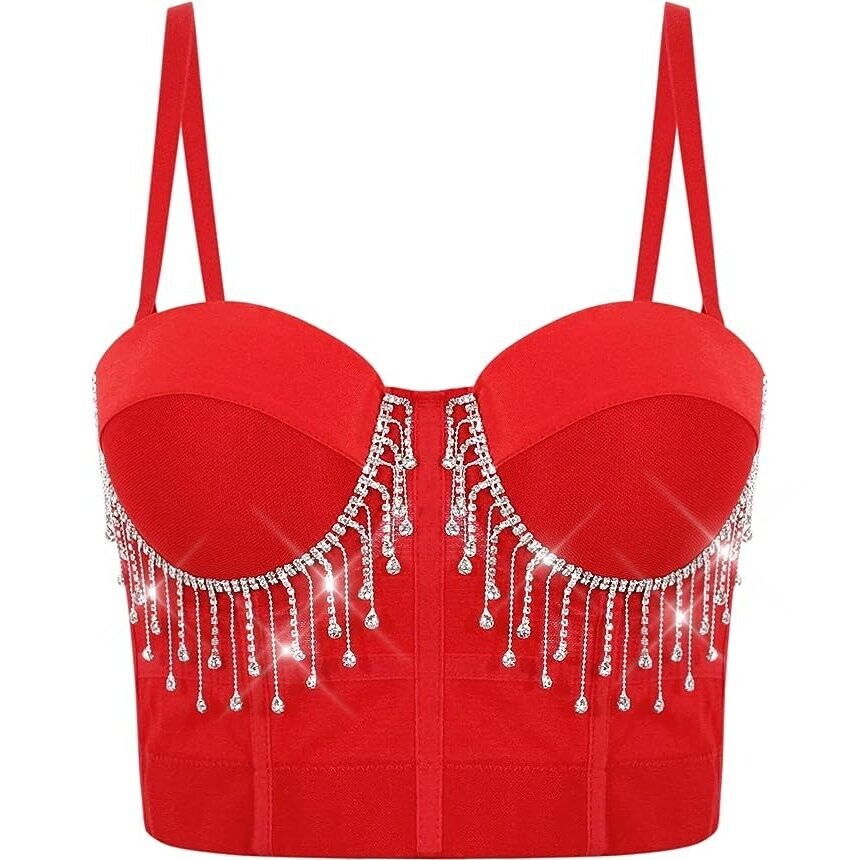 Swarovski Crystal Rhinestone Bling Bustier Tops