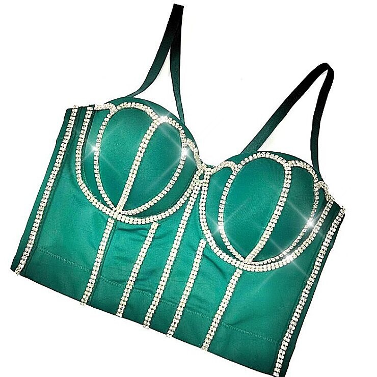 Swarovski Crystal Rhinestone Bling Shell Bustier Tops