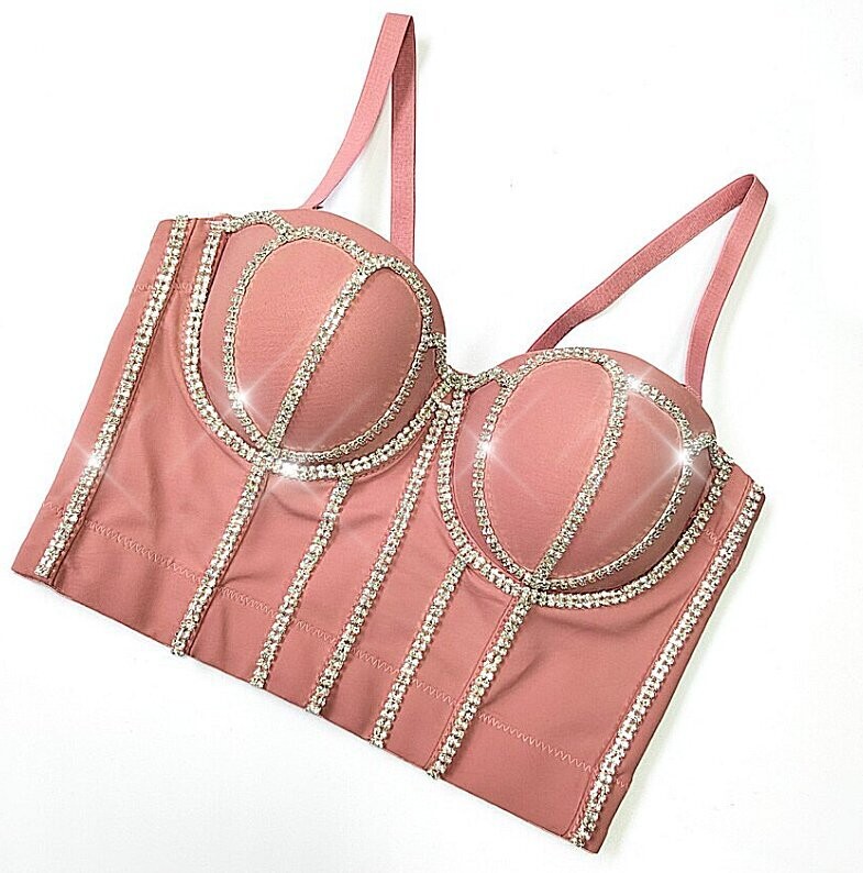 Swarovski Crystal Rhinestone Bling Shell Bustier Tops