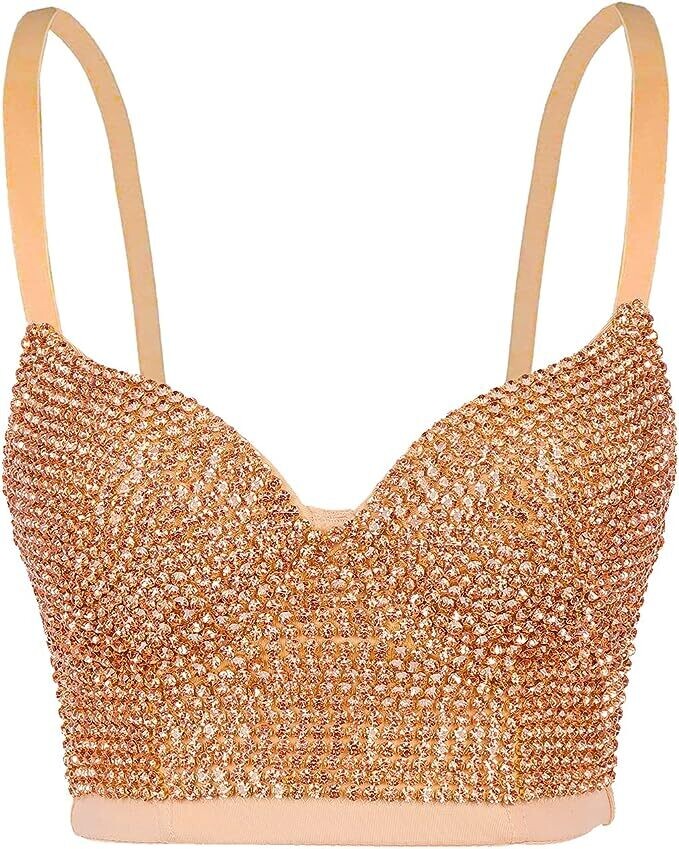 Swarovski Crystal Rhinestone Bling Blue Bustier Top