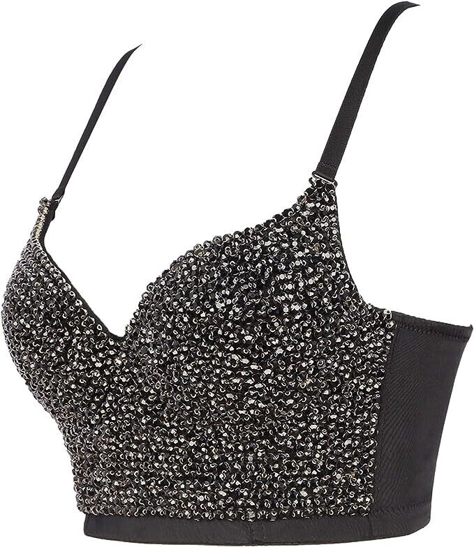 Swarovski Crystal Rhinestone Bling Blue Bustier Top