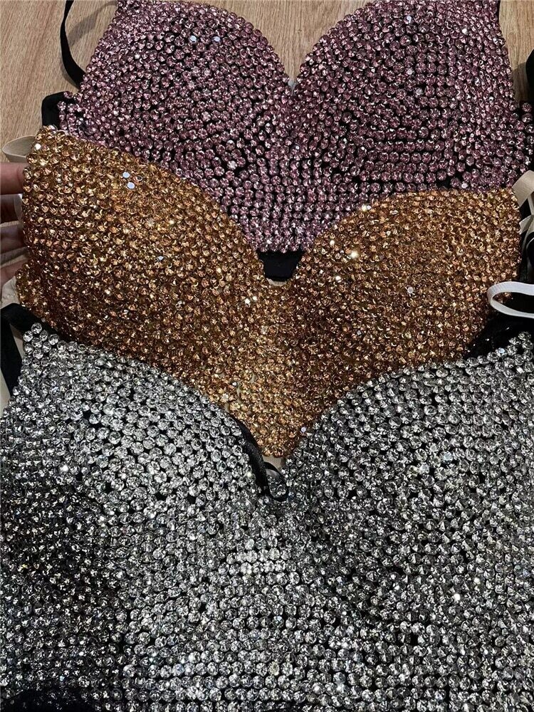 Swarovski Crystal Rhinestone Bling Blue Bustier Top