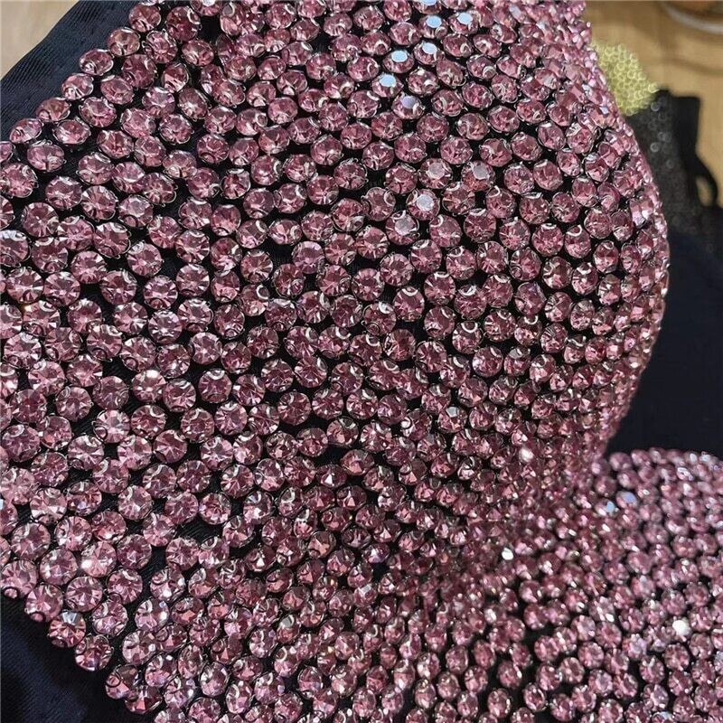 Swarovski Crystal Rhinestone Bling Black Bustier Top