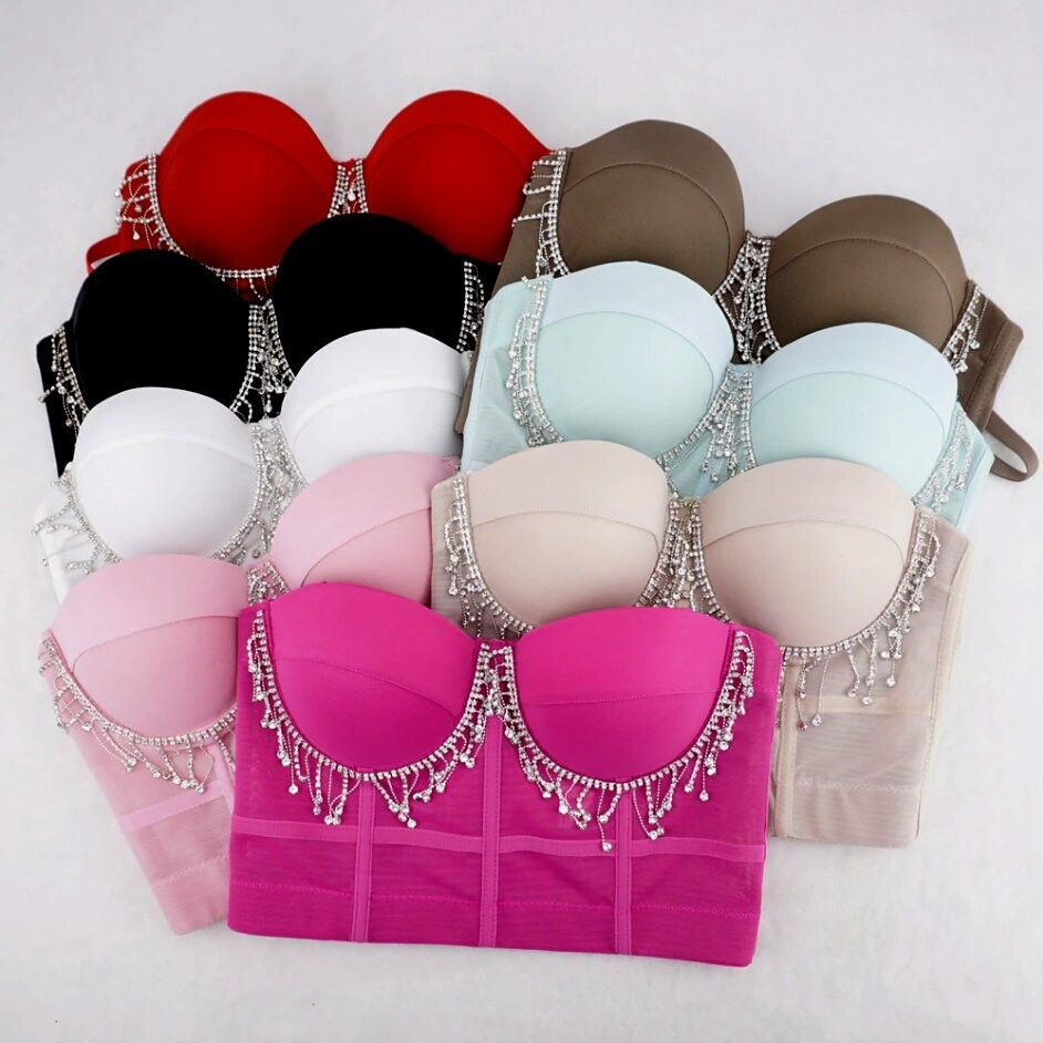 Swarovski Crystal Rhinestone Bling Bustier Tops