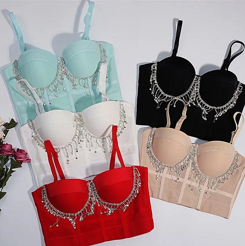 Swarovski Crystal Rhinestone Bling Bustier Tops