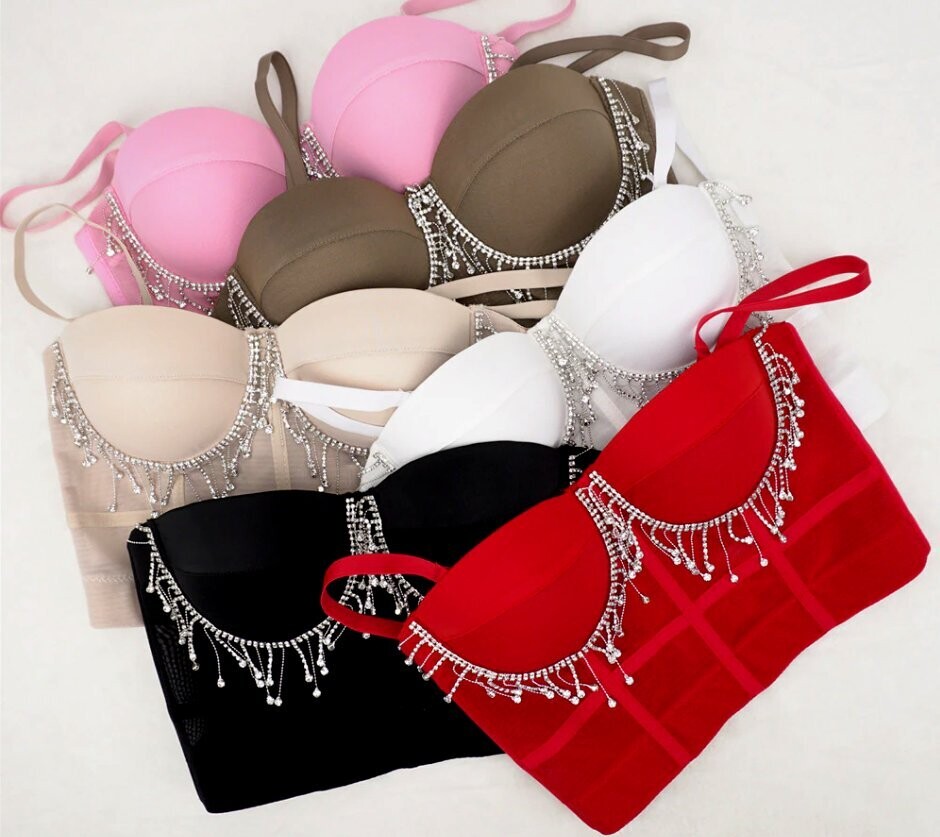 Swarovski Crystal Rhinestone Bling Bustier Tops