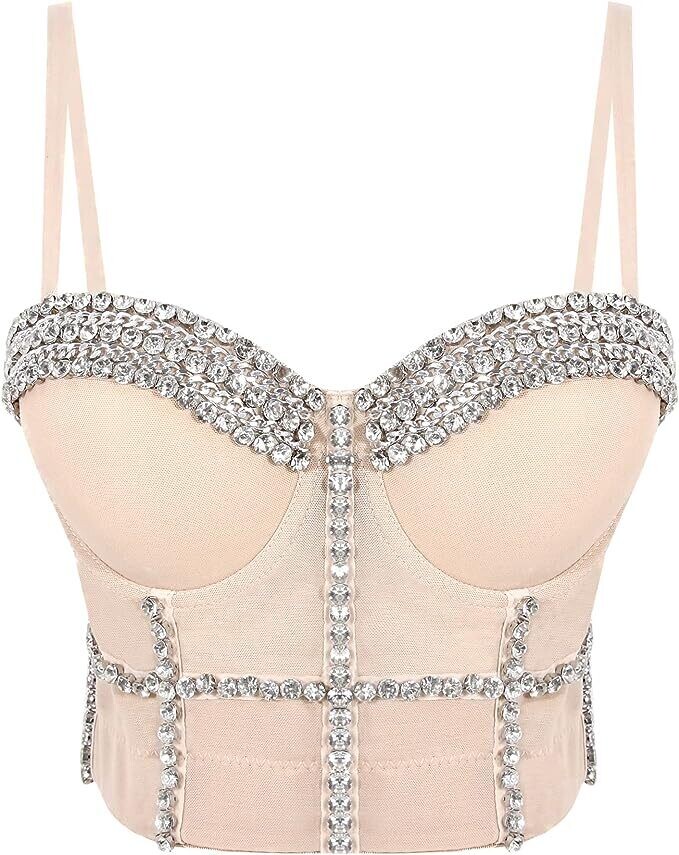 Swarovski Crystal Rhinestone Bling Bustier Tops