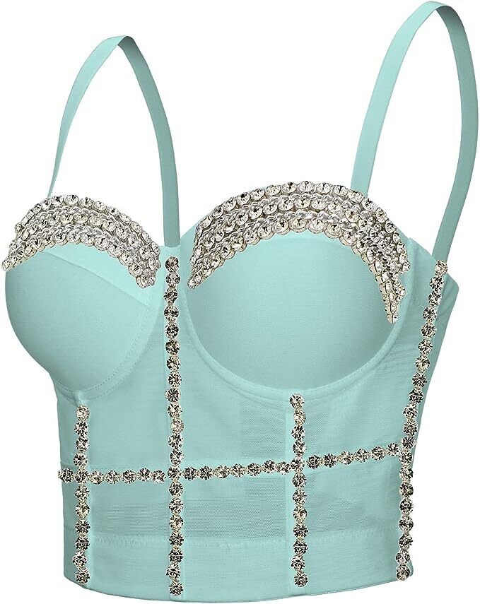 Swarovski Crystal Rhinestone Bling Bustier Tops