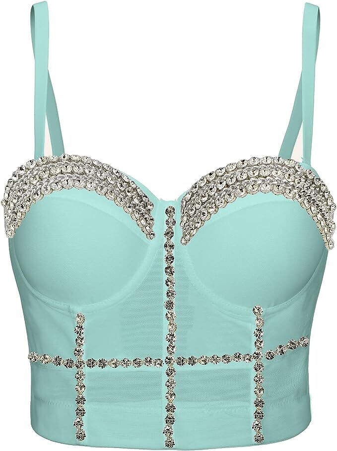 Swarovski Crystal Rhinestone Bling Bustier Tops