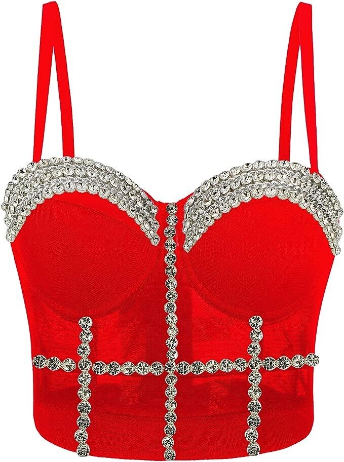 Swarovski Crystal Rhinestone Bling Bustier Tops