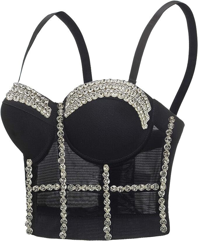 Swarovski Crystal Rhinestone Bling Bustier Tops