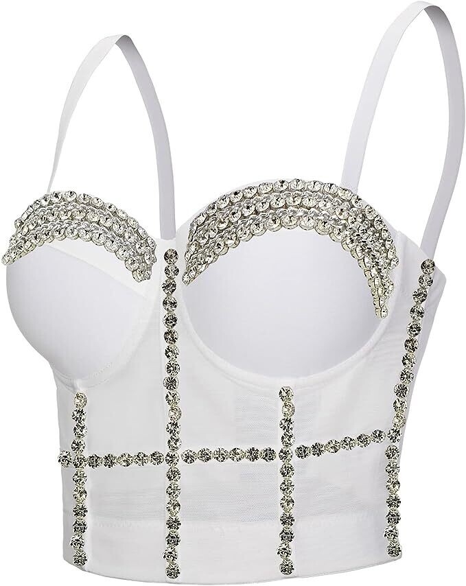 Swarovski Crystal Rhinestone Bling Bustier Tops