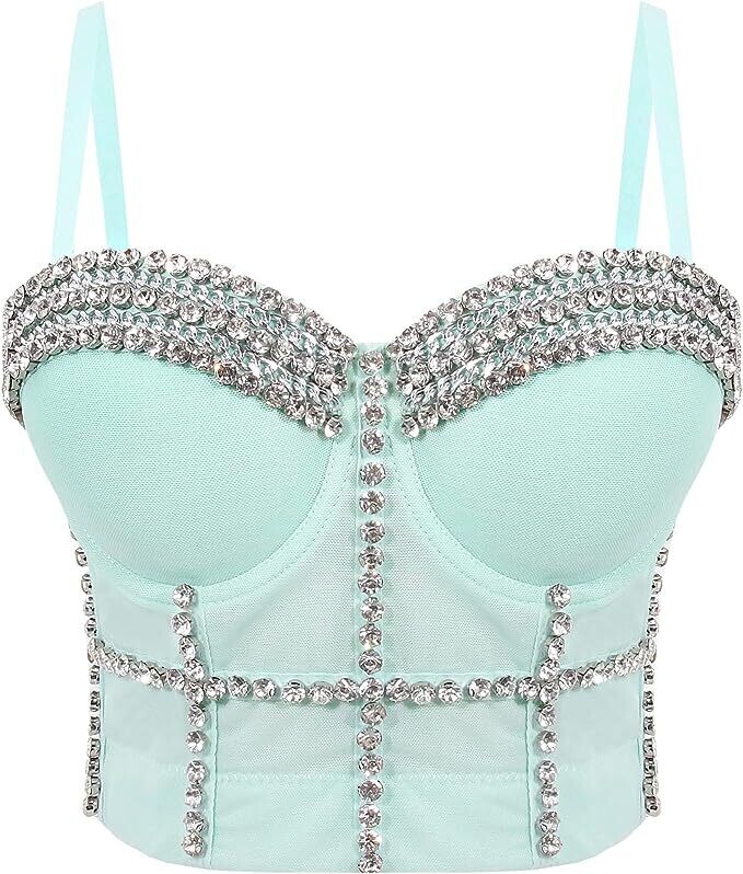 Swarovski Crystal Rhinestone Bling Bustier Tops