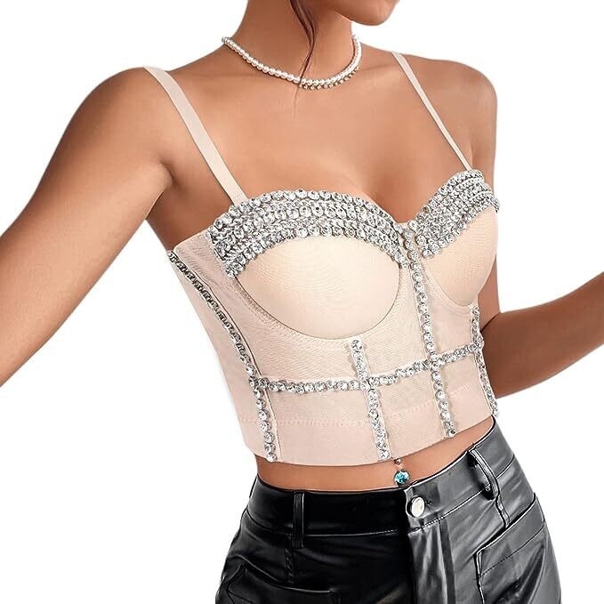 Swarovski Crystal Rhinestone Bling Bustier Tops