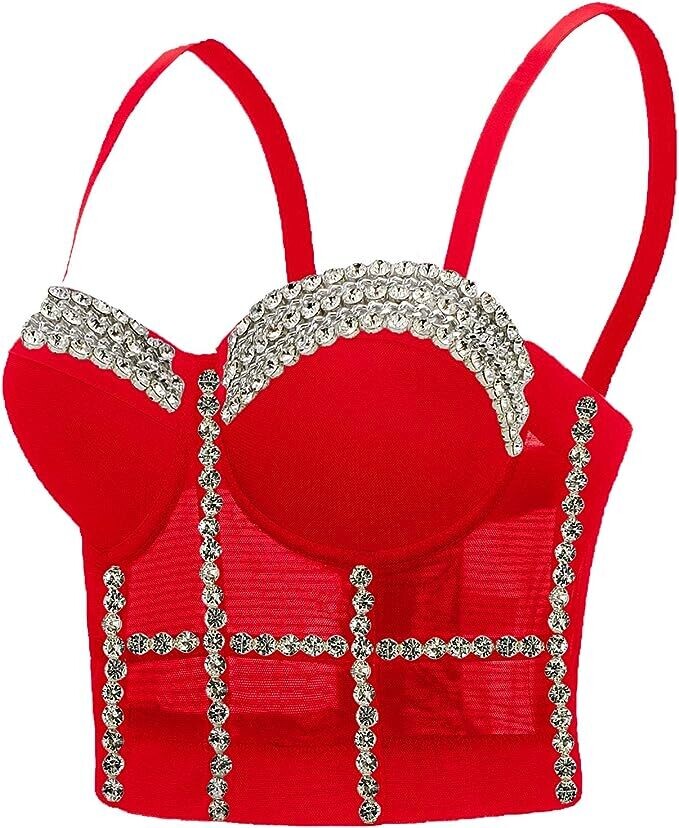 Swarovski Crystal Rhinestone Bling Bustier Tops