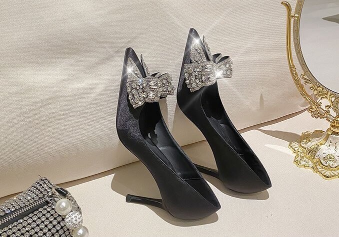 Swarovski Crystal Rhinestone Bling Red Wedding Shoes