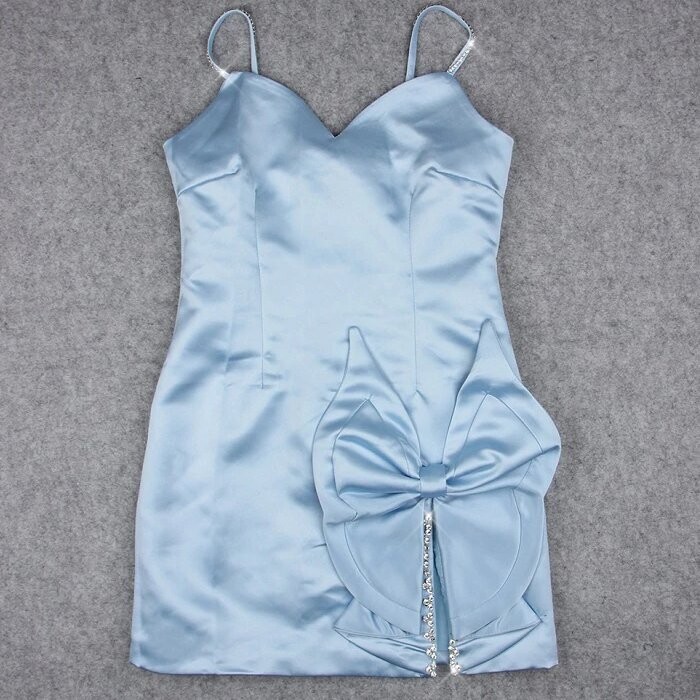 Swarovski Crystal Rhinestone Bling Blue Dress