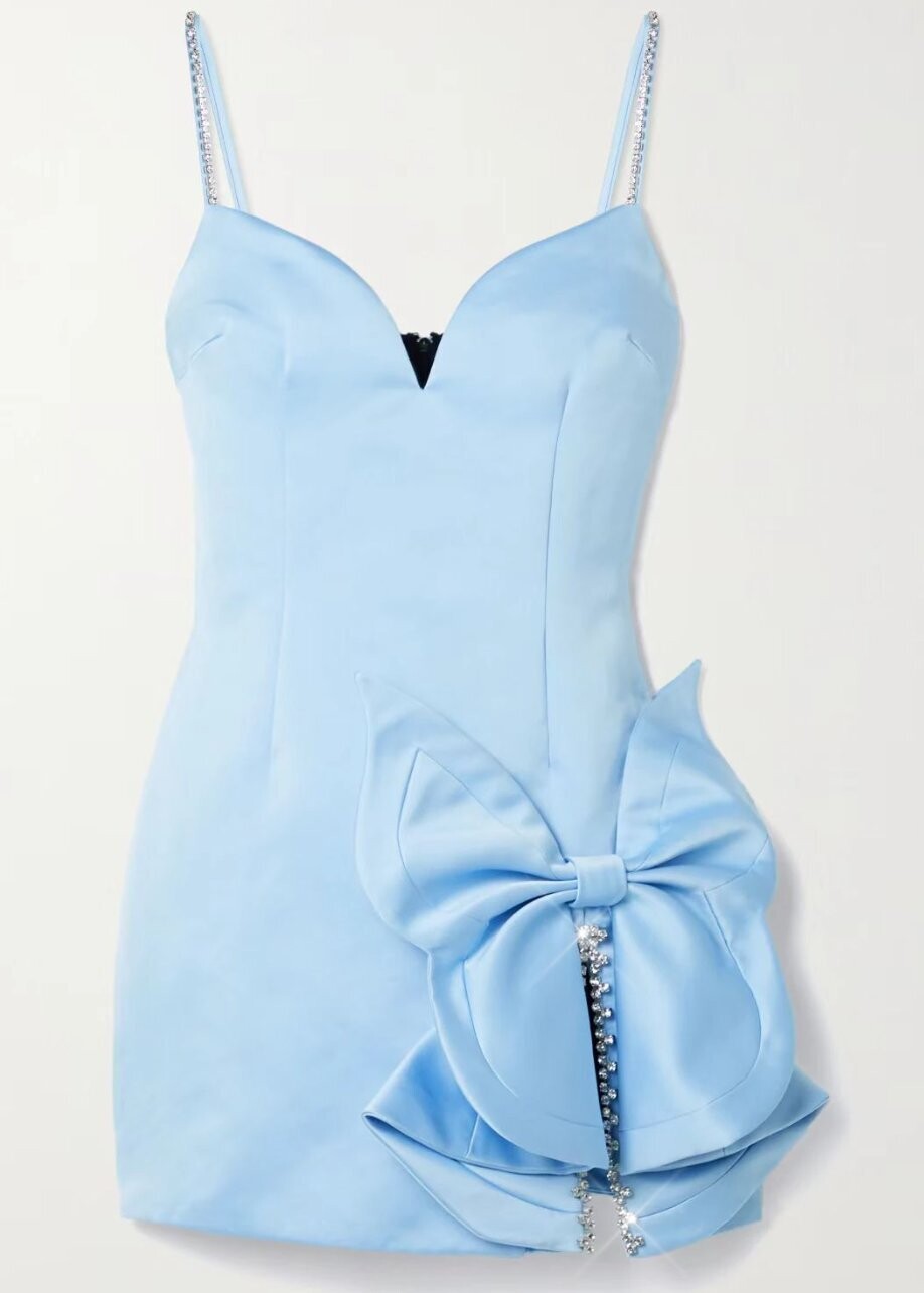 Swarovski Crystal Rhinestone Bling Blue Dress