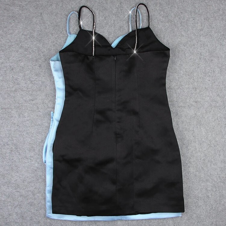 Swarovski Crystal Rhinestone Bling Blue Dress
