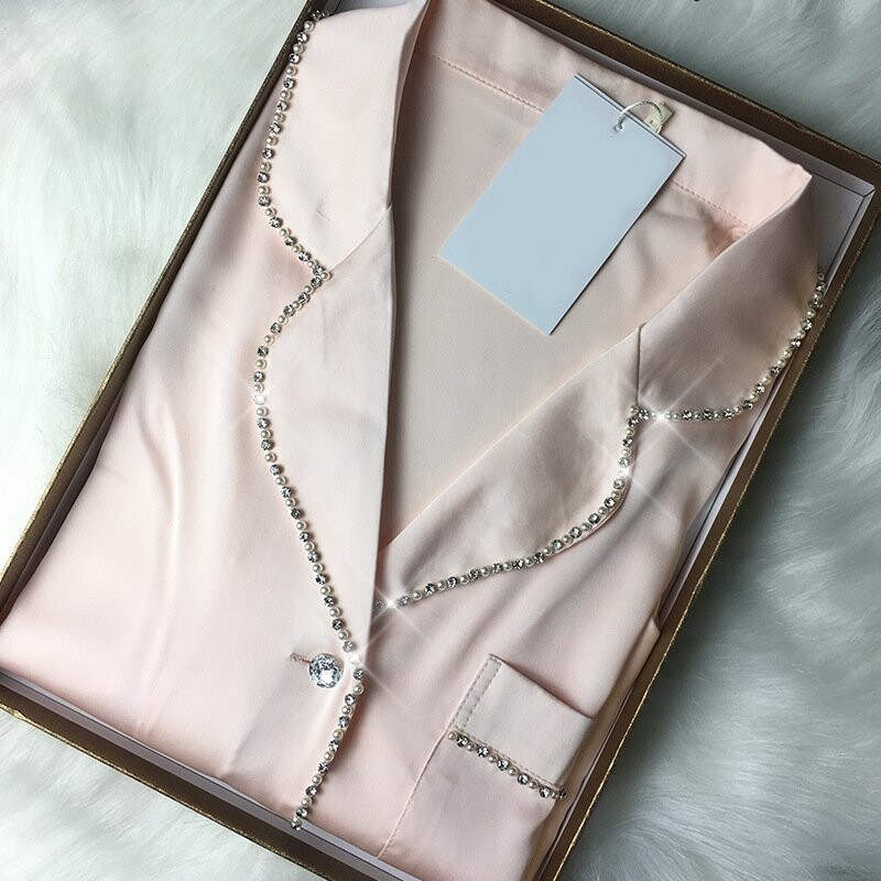 Swarovski Crystal Rhinestone Bling Silk Pajamas: Personalize