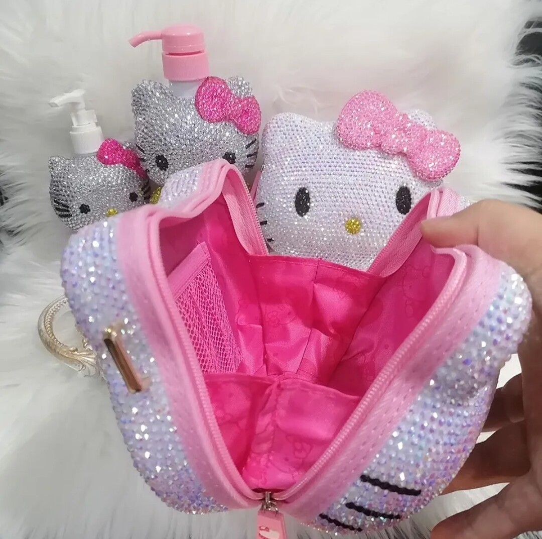 Swarovski Crystal Rhinestone Bling Hello Kitty Purse