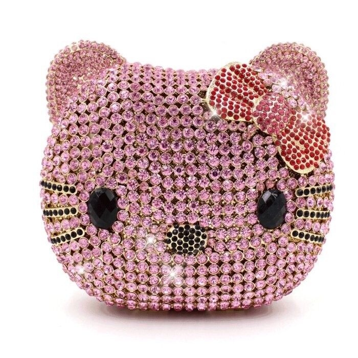 Swarovski Crystal Rhinestone Bling Hello Kitty Purse