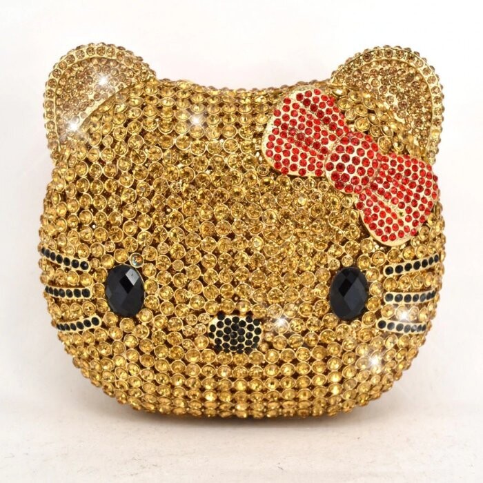 Swarovski Crystal Rhinestone Bling Hello Kitty Purse