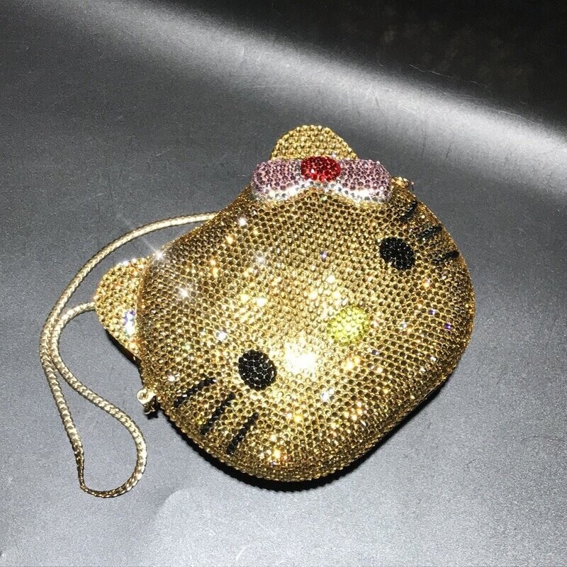 Swarovski Crystal Rhinestone Bling Hello Kitty Purse