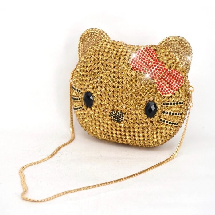 Swarovski Crystal Rhinestone Bling Hello Kitty Purse
