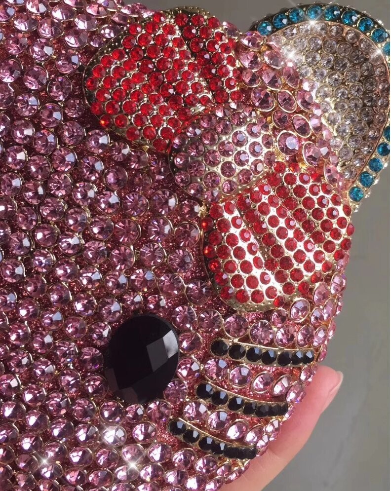 Swarovski Crystal Rhinestone Bling Hello Kitty Purse