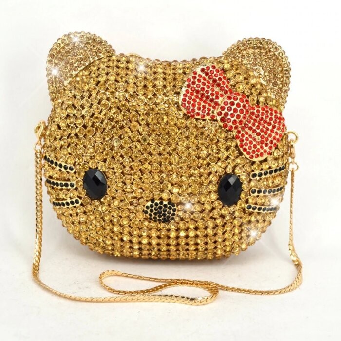 Swarovski Crystal Rhinestone Bling Hello Kitty Purse