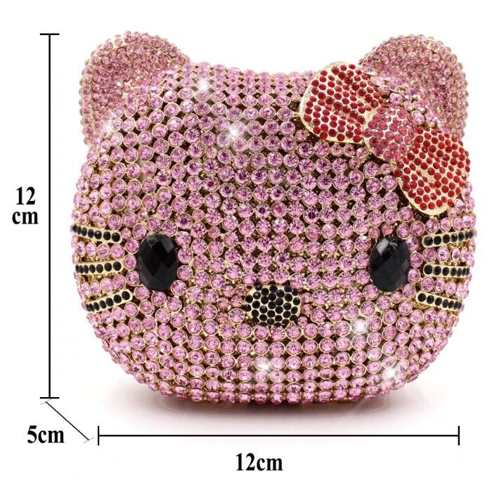 Swarovski Crystal Rhinestone Bling Hello Kitty Purse