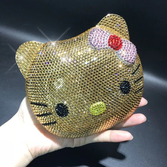 Swarovski Crystal Rhinestone Bling Hello Kitty Purse