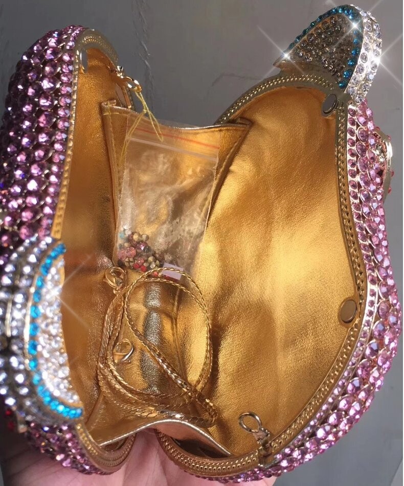 Swarovski Crystal Rhinestone Bling Hello Kitty Purse