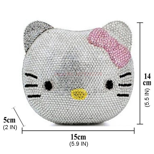 Swarovski Crystal Rhinestone Bling Hello Kitty Purse