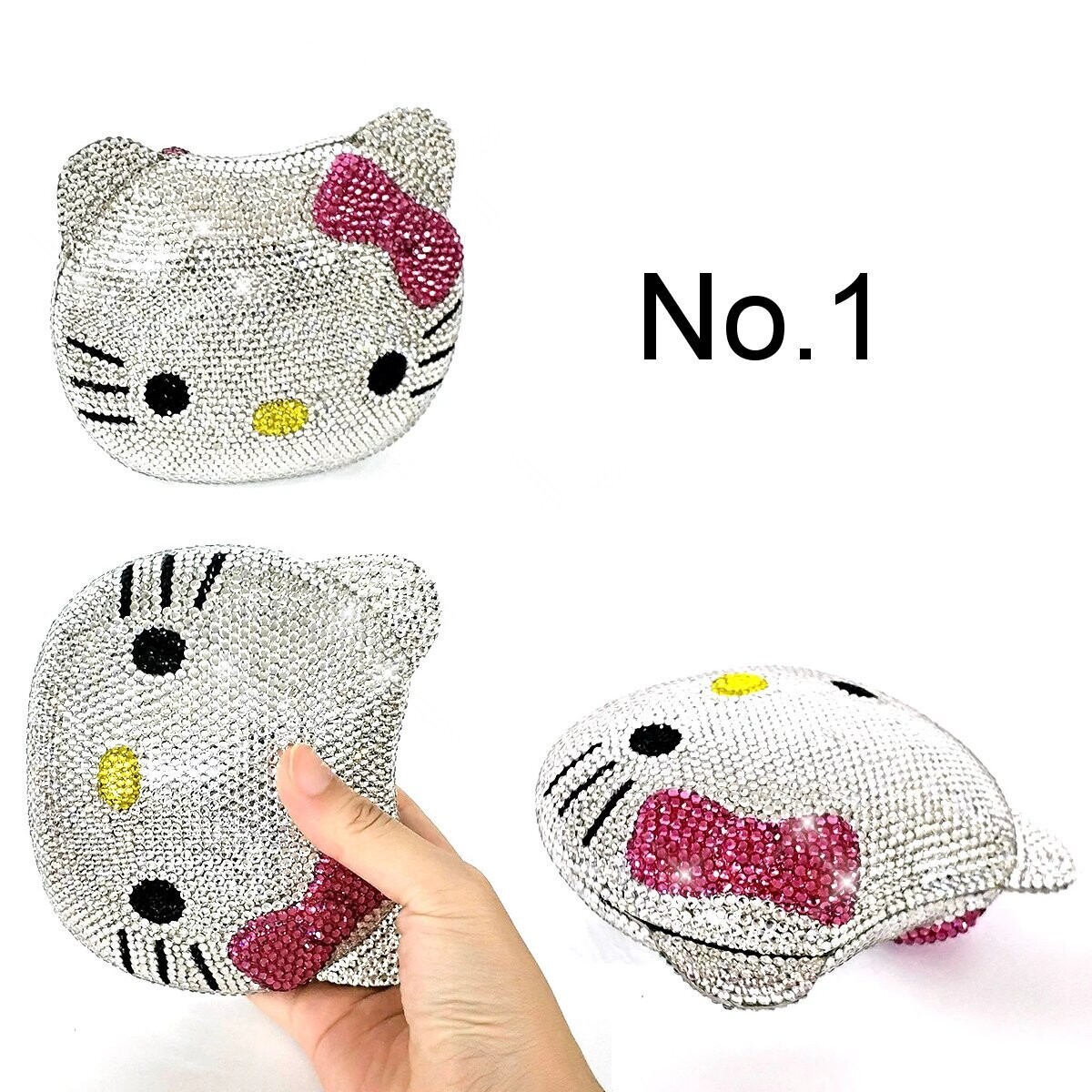 Swarovski Crystal Rhinestone Bling Hello Kitty Purse