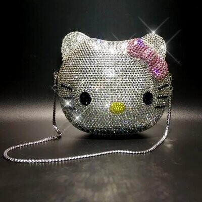 Swarovski Crystal Rhinestone Bling Hello Kitty Purse