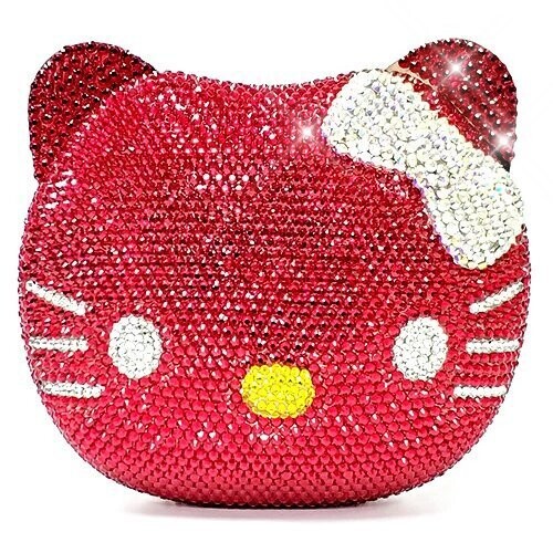 Swarovski Crystal Rhinestone Bling Hello Kitty Purse