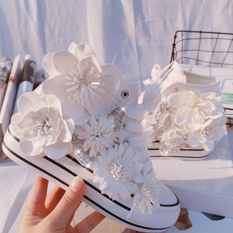 Swarovski Crystal Rhinestone Bling Wedding Sneakers Tennis Shoes