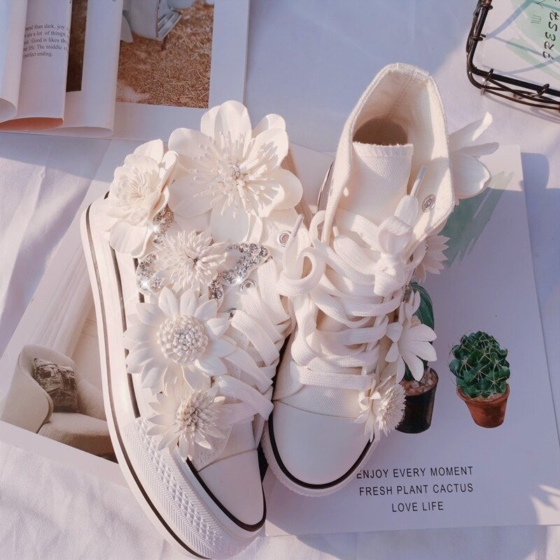 Swarovski Crystal Rhinestone Bling Wedding Sneakers Tennis Shoes