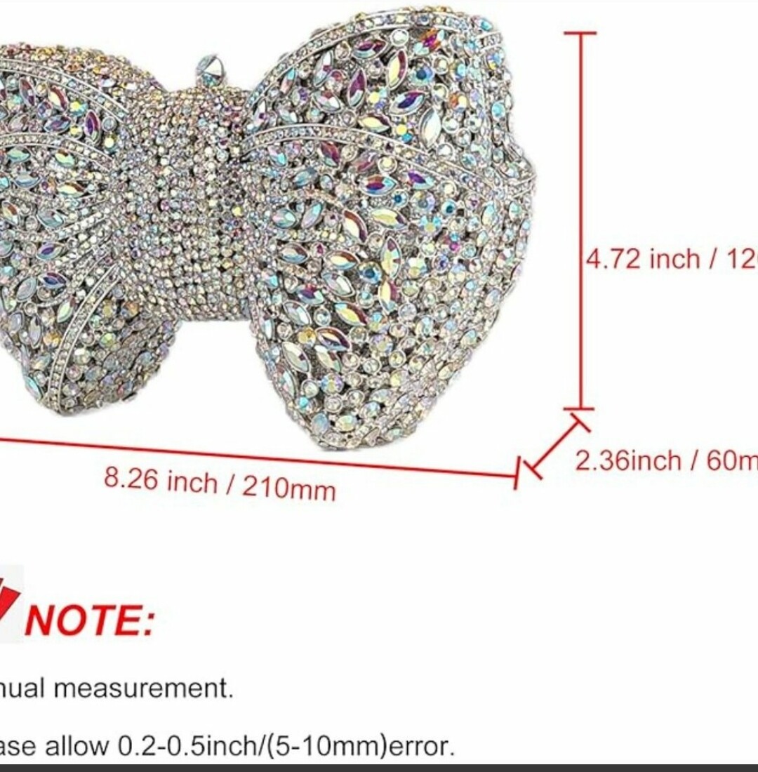 Swarovski Crystal Rhinestone Bling Bow Purse