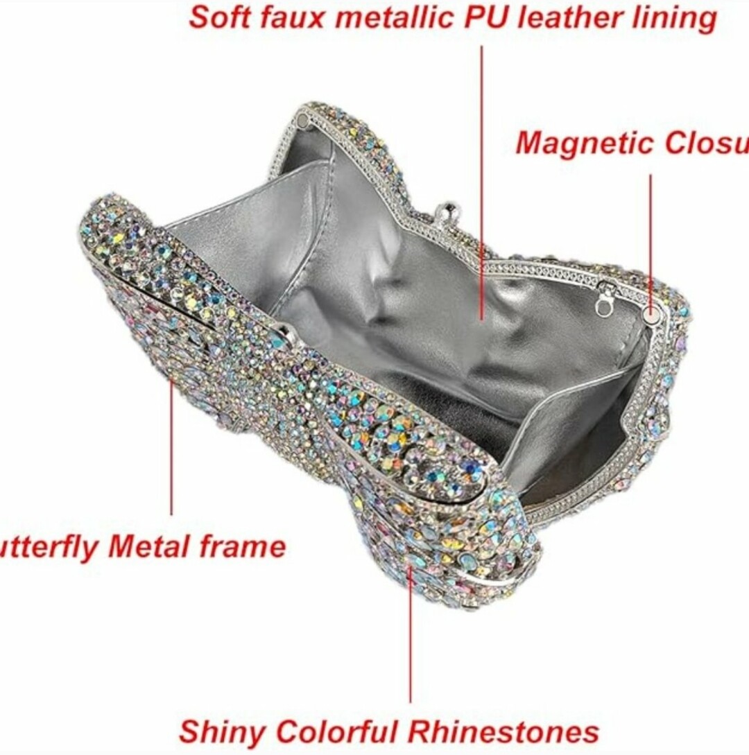 Swarovski Crystal Rhinestone Bling Bow Purse