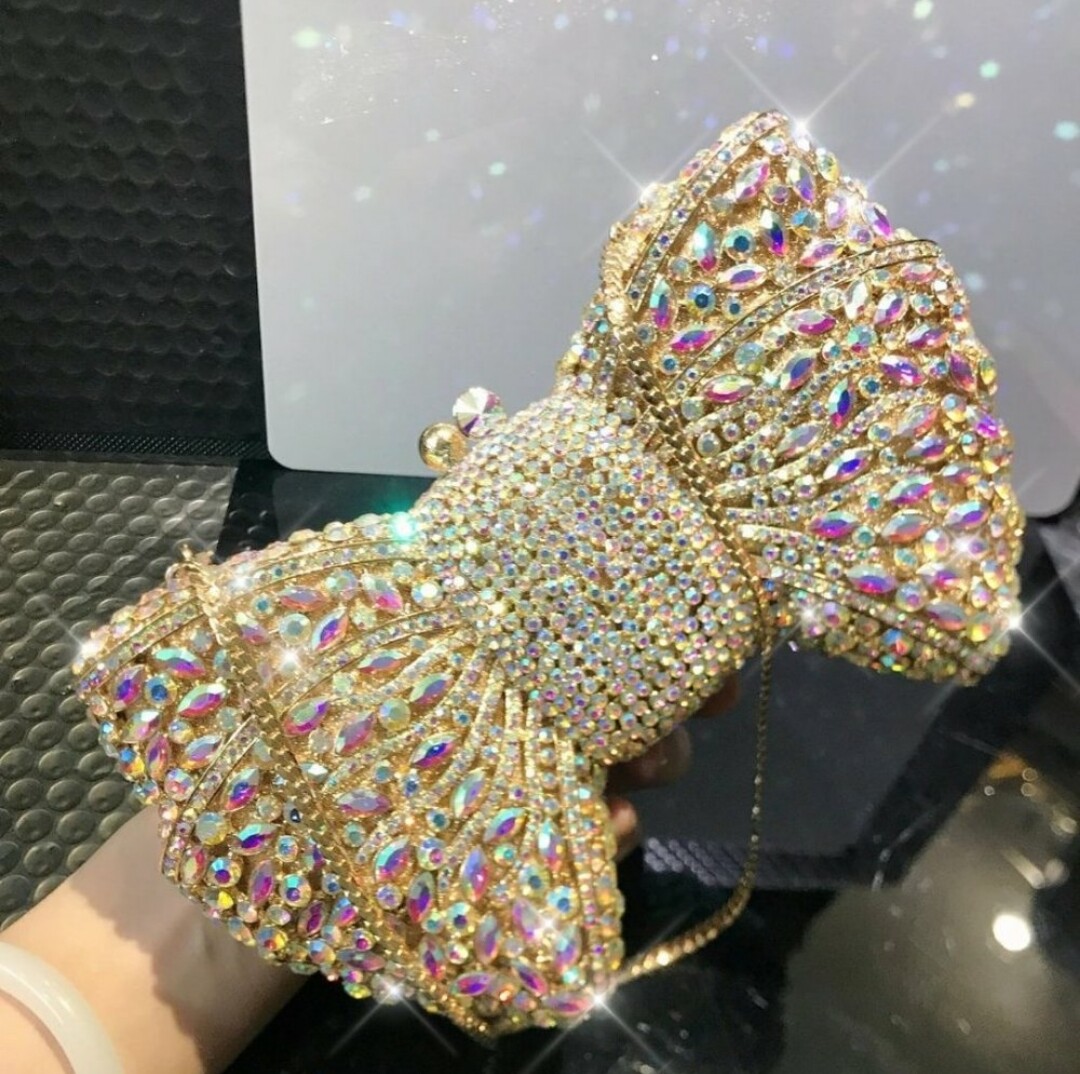 Swarovski Crystal Rhinestone Bling Bow Purse