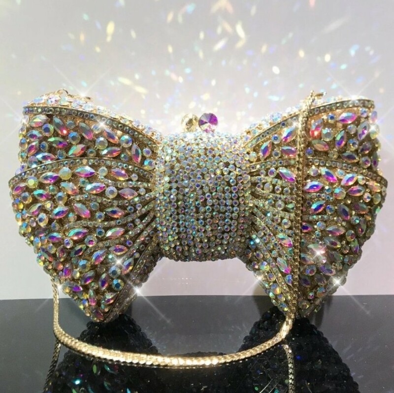 Swarovski Crystal Rhinestone Bling Bow Purse