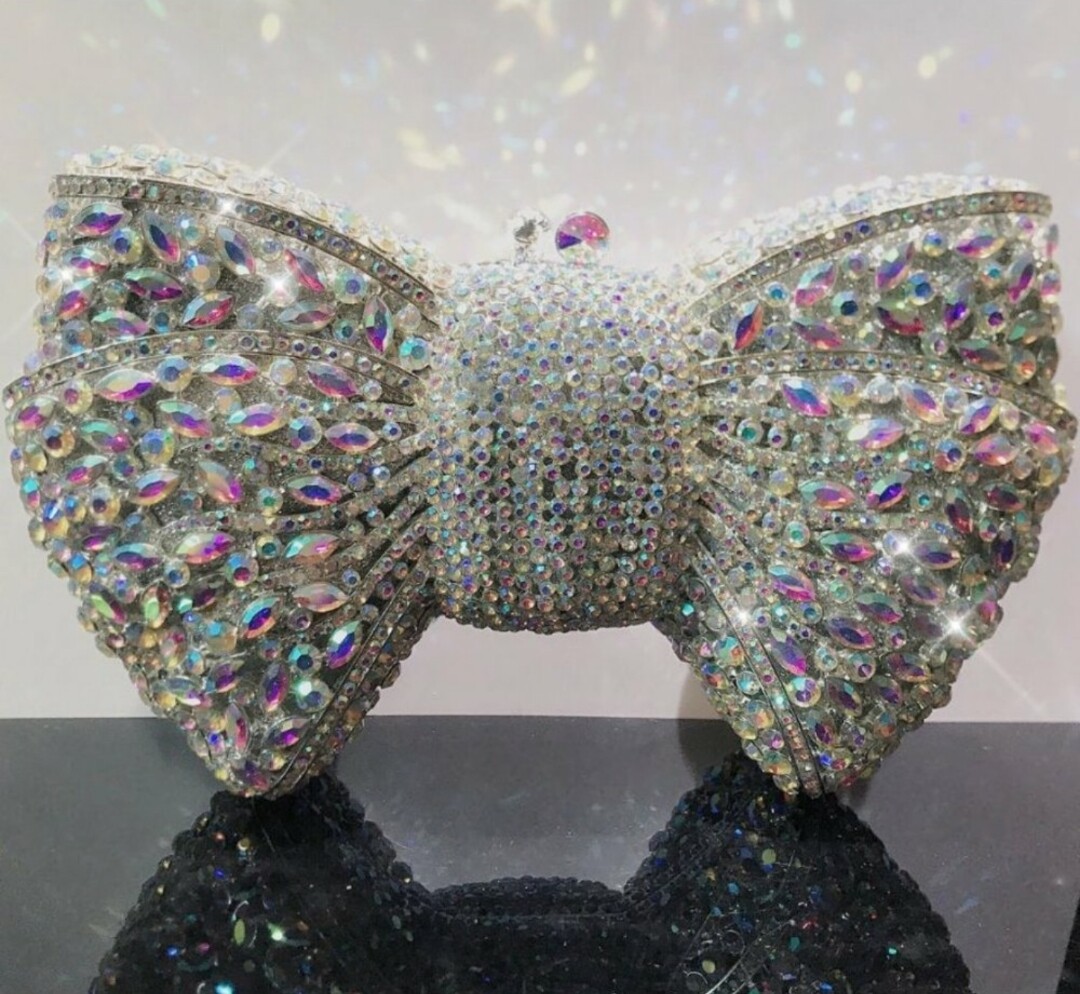 Swarovski Crystal Rhinestone Bling Bow Purse