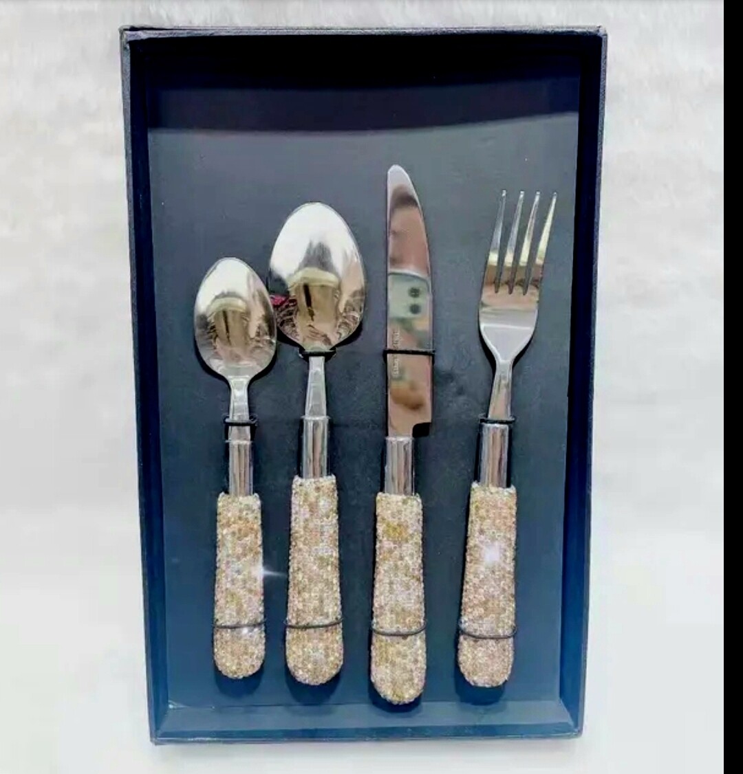 Swarovski Crystal Rhinestone Stainless Steel Flatware Set