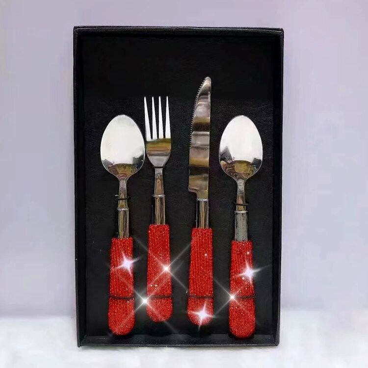 Swarovski Crystal Rhinestone Stainless Steel Flatware Set