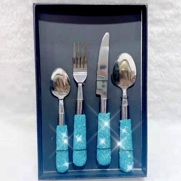 Swarovski Crystal Rhinestone Stainless Steel Flatware Set