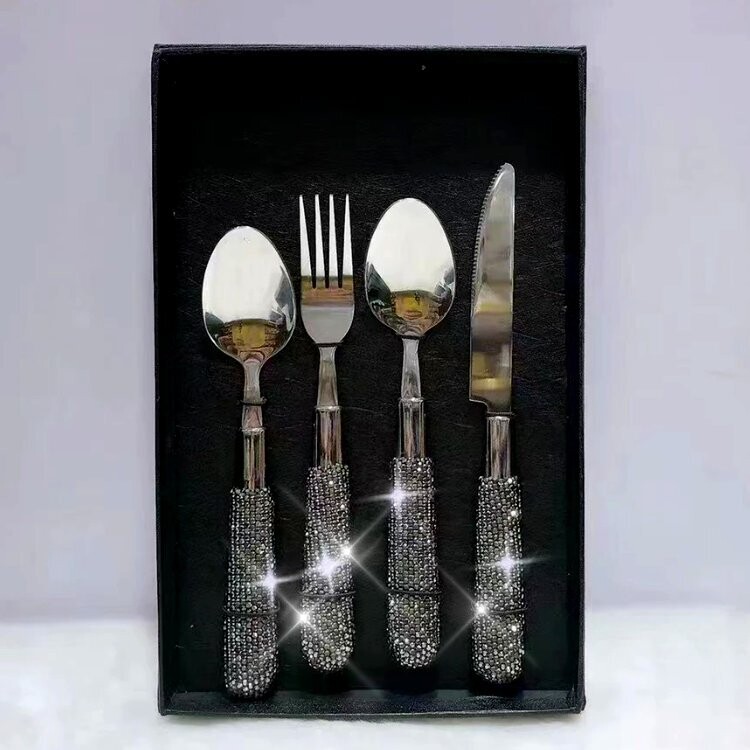 Swarovski Crystal Rhinestone Stainless Steel Flatware Set